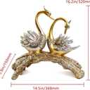 Silvery and Gold Couple Swan Figurine, 14.5'' x 16.2''