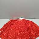 FUHSY 48 Inches Diameter Christmas Tree Skirt Red Sequin Velvet Tree Decorative Skirts Glitter Embroidered and Sequined Tree Cover Mat Glitter Xmas Tree Skirt for Christmas Halloween Tree Decoration