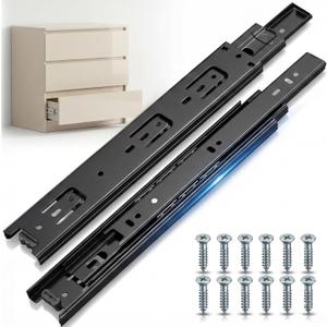 16 Inch Drawer Slides 4 Pairs (8pcs) Side Mount Rails - Heavy Duty Full Extension Ball Bearing  Drawer Slide Glides for Cabinet Kitchen, Dresser Runners - Draw Slides Sliders 100Lb Capacity