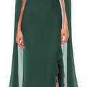 Lrady Women's Wedding Guest Dress Evening Gowns High Neck Formal Cocktail Party Maxi Bodycon Dresses with Cape Sleeve (Large, 3# Dark Green)