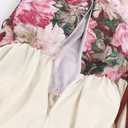 Women Renaissance Corset Dress Victorian Medieval Costume Floral Fairy Dresses Vintage Gown with Necklace (S)