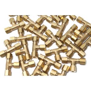 LTWFITTING 3/16-Inch OD Compression Tee,Brass Compression Fitting(Pack of 25)