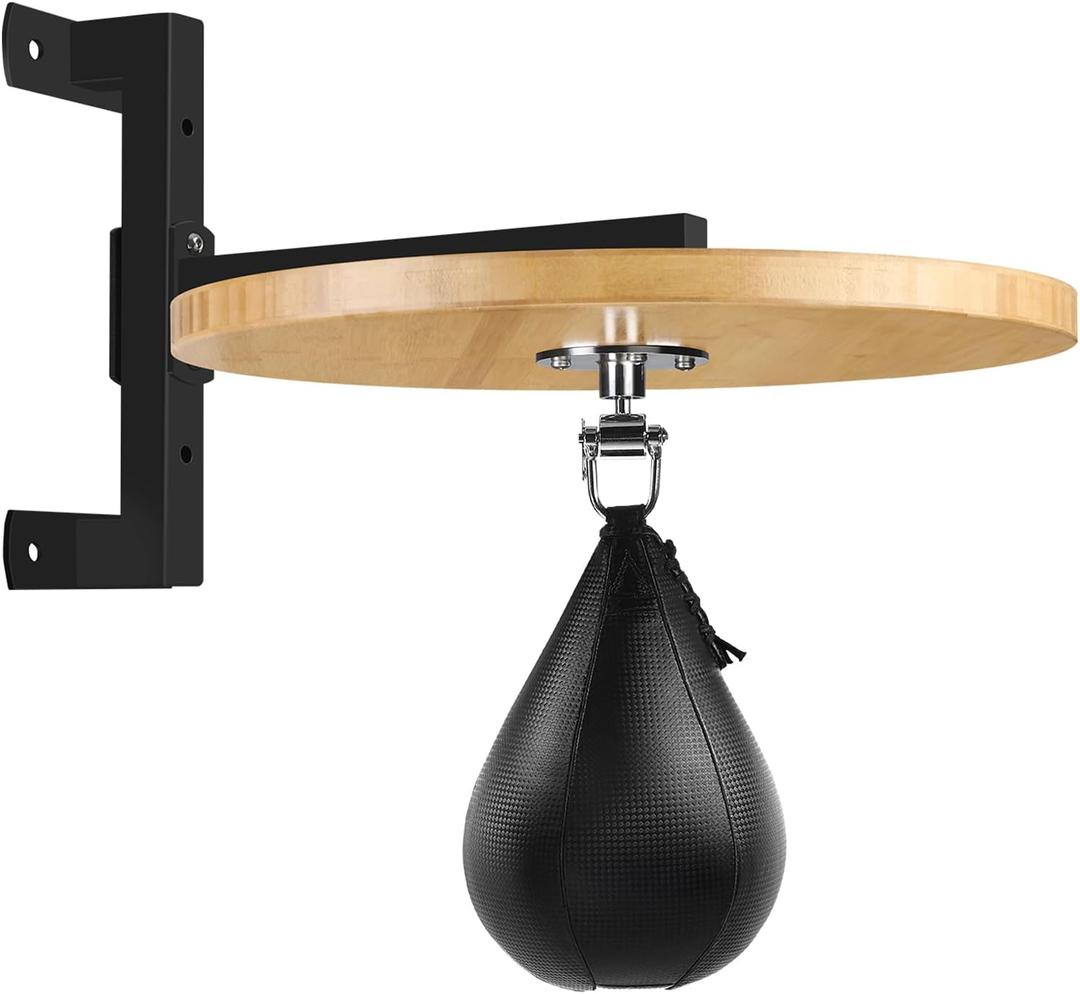 Hardwood Speed Bag Platform kit with Adjustable Mount and Swivels for Boxing Training, Workout, 10"