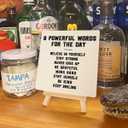 Positive Energy Decor Sign, Inspirational Decor for Office Home Room, Positive Office Desk Decor, Positive Inspirational Gifts for Women Men, Motivational Gifts, 8 Powerful Words For The Day