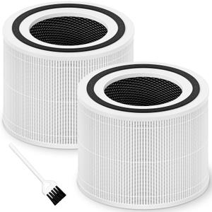 Core 300 Replacement Filter for LEVOIT Core 300, Core 300S and Core 300-P Air Purifier, 3-in-1 H13 True HEPA Filter Replacement, Compared to Part # Core 300-RF, 2 Pack, White (White - Original Filter)