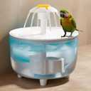 Large Bird Bath for Cage Parakeet Indoor, Parrot Bird Shower Budgie Bath with Pump Recirculating Filtration, Automatic Bird Water Dispenser, Cat Drinking Fountain for Pet (Clear)