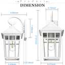 Darkaway Large Outdoor Wall Lights for House, 18inch Exterior Lighting Fixtures Wall Mount Outdoor Porch Lights Waterproof White Outdoor Sconce Lights with Seeded Glass for Patio Hallway Garage
