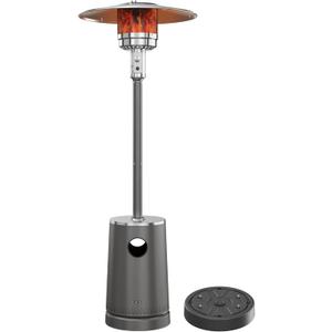 EAST OAK 55,000 BTU Patio Heater with Sand Box, Table Design, Thicker Stainless Steel Burner, Wheels, Triple Protection System, Propane Outdoor Heater for Home and Residential, Commercial Grade, Grey