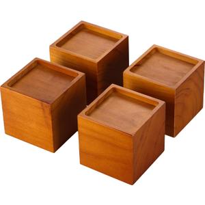 Lufia Wood Bed Furniture Risers 4 Inch, Solid Pine Wood Furniture Risers: Enhance Durability, Comfort, and Style with Effortless Installation and Added Functionality