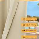 HolidayIdeas Outdoor Curtains for Patio Waterproof, 4 Panels - 54 x 95 Inch - Privacy Protection & Light Filtering Curtains Cream Grommet Outside Curtains for Porch, Gazebo, Pergola, Backyard