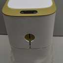 MOPALL Touchless Bathroom Trash Can with Lid, 3 Gallon / 12L Slim Motion Sensor Garbage Bin, Automatic Waste Basket for Bedroom, Office & Narrow Spaces, White & Gold