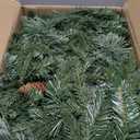 SHareconn 9ft Prelit Christmas Garland-Natural Rustic Style with Cedar Leaves and Pine Cones. Multi-Color LED Lights (Battery Operated with Timer). Perfect for Mantle Stairs Indoor Outdoor Xmas Decor