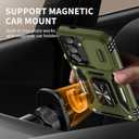 2 x WRJ for Samsung Galaxy S25 Plus/S24 Plus Case with Slide Camera Cover and Screen Protector, Military Grade Protection [Rotated Kickstand] Heavy Duty Shockproof Protective Cover-Olive Green