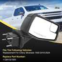 Door Mirror Passenger Right Side Replacement For Chevy Silverado 1500 2019-2024, Replace GM1321583 Black 7Pins