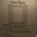 Clear Acrylic Baby Gate and Dog Gate, 29-57.5 in Wide, 30.5 in Tall Metal Frame Pressure Mounted Gate with Auto Close, Two-Way Walk-Through and Child-Resistant Lock, White