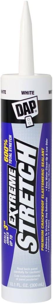 DAP 18715 2 Pack 10.1 oz. Extreme Stretch Premium Crackproof Elastomeric Sealant, White
