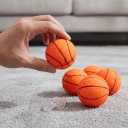 LOGOFUN 5pcs Squeaky Dog Ball Latex Rubber Pet Toys Basketball Shape Puppy Chew Toy for Small Middle Animal Interactive Accessories