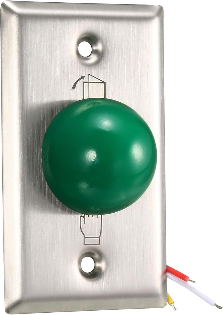 uxcell Door Release Button Push to Exit Resettable NO/NC/COM Switch for Access Control Panel 86mmx50mm 12V 3A Stainless Steel