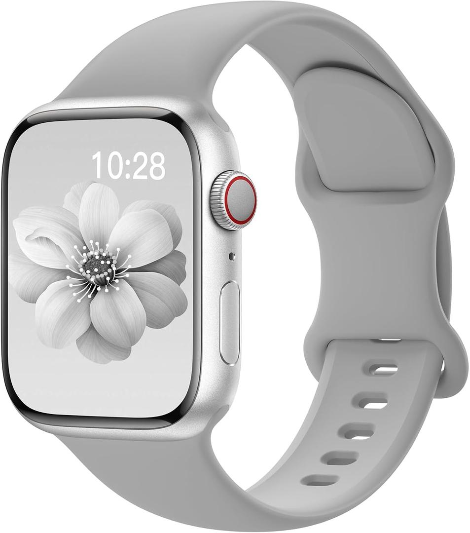 Sport Silicone Band Compatible with Apple Watch Bands 40mm 38mm 41mm 44mm 45mm 42mm 49mm Women Men,Soft Wristband Waterproof Replacement Sport Strap for iWatch Bands Series 9 8 7 6 5 4 3 2 1 SE Ultra