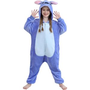 QSTYLE Unisex Children Animal Onesie, Halloween Costume Christmas Pajamas For Girls and Boys 4-13Y (12-13 Years, Bule)