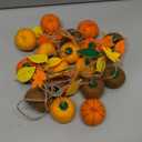 Jecery 2 Pcs Thanksgiving Garland Fall Pumpkin Felt Garland 78 Inches Fall Maple Leaves Pom Pom Felt Banner Autumn Harvest Halloween Thanksgiving Party Decorations for Mantel Fireplace Farmhouse