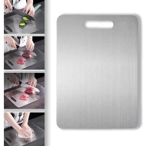 Oversized cutting board,Titanium Cutting BoardNew Upgrade Pure Titanium Cutting Boards For Kitchen, 1 Pack Double Sided Medical-grade Cutting Mat, Stainless Non Stick Chopping Board(23.6 * 15.7inch)