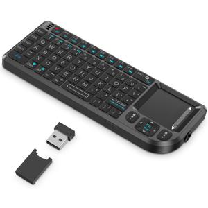 Mini Keyboard with Touchpad, Mini Bluetooth Keyboard, 2.4G Ultra-Thin Handheld Wireless Portable, Suitable for PC/Tablet/TV/Smartphone, Suitable for Travel, Office and Home Use Rechargeable