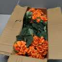 Hananona 12 Pcs Artificial Geranium Flowers for Outdoors Geranium Silk Orange Flower Outdoor UV Resistant Patio Plants Faux Autumn Flowers for Fall Home Kitchen Table Centerpieces (12, Orange)