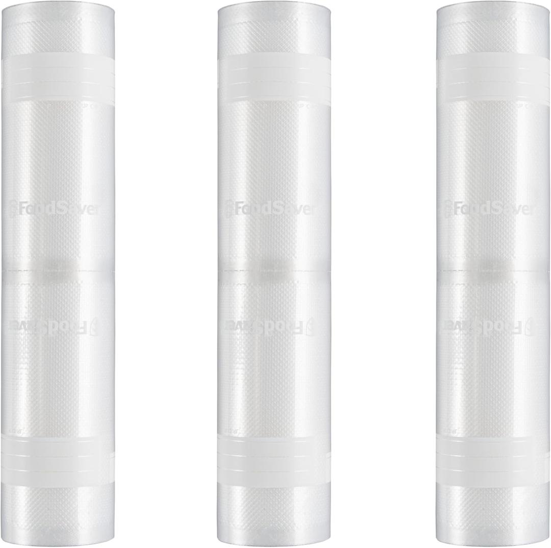 FoodSaver Custom Fit Vacuum Sealer Rolls, Airtight Food Storage and Sous Vide Rolls, BPA-Free, 11 x 16' (Pack of 3)