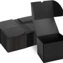 Rempry 8x6x6 Inches Black Small Shipping Boxes Pack of 25, Cardboard Corrugated Mailer Boxes for Packaging Small Business, Black Gift Boxes for Mailing Present