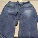 Flamingals Straight Leg Mid Waist Wash Casual Jeans for Women Distressed Stretchy Denim Pants M