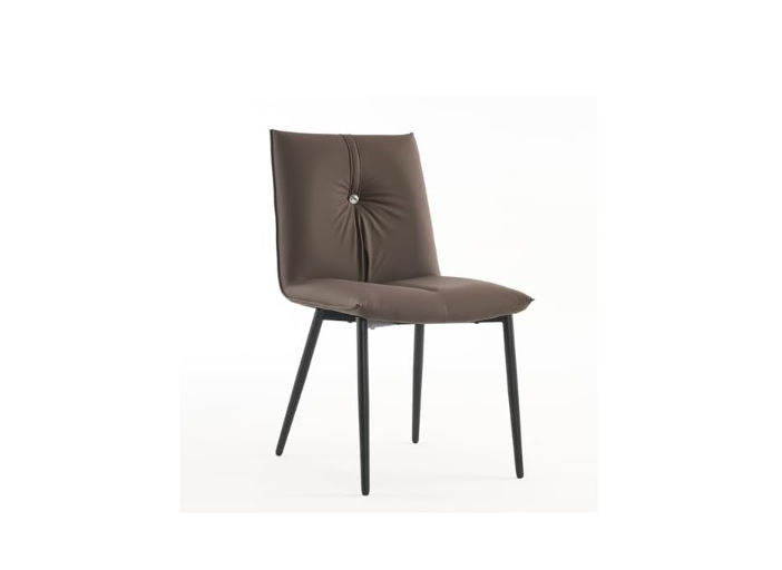 YOUTASTE Dining Chairs Set of 2 Mid Century Modern Kitchen Chairs Soft Padded Side Chairs Dinner Chairs with Metal Legs for Living Room Bedroom, Brown