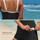 Aleumdr Tankini Swimsuits for Women Tummy Control Bathing Suits Sporty Two Piece High Waisted Swimwear with Shorts (Black, XL)