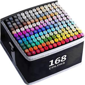 Alcohol Markers 168 Colors with Base Drawing Pen Dual Tip Art Markers for Sketch Anime Illustrations