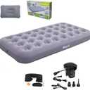 Onirii Twin Size Single Camping Air Mattress Bed with Air Pump,Inflatable Air Mattress,Thickened Portable Blow Up Bed,Travel Sleeping Pad for Truck Tent Camping/Home/Hiking(Grey), CAR AIR MATTRESS