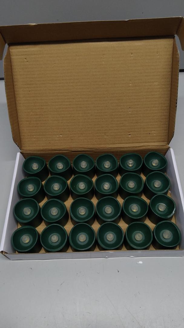 Battery Operated Green Tea Lights Candles 24 Packs