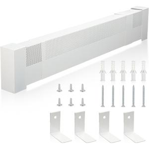 6 FT Baseboard Heater Cover for Baseboard Heating with Left and Right Endcaps, Baseboard Radiator Covers Adjustable Length from 3FT to 6FT for Replacing Baseboard Covers for Heaters