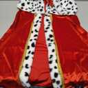King Costume For Boys Red Royal Kings Cloak with Crown And Scepter Set Luxurious Velvet Cape with Faux Fur Trim