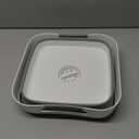 Upgraded 2.4 Gal (9L) Collapsible Dish Basin with Drain Plug, Space Saving Multiuse Foldable Sink Tub, Dishpan, Beverage Tubs for Camping, Vegetable Washing, RV(Gray)