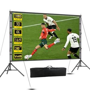 VntB Projector Screen and Stand, 180 inch Outdoor Projection Screen 15 FT Large Portable Movie Screen Wrinkle-Free 16:9 4K Rear Front Foldable Washable with Carry Bag for Backyard Theater Movie Night