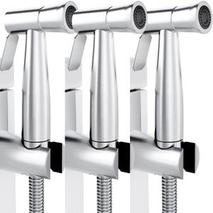 Purrfectzone 3 Pack Bidet Sprayer for Toilet, Handheld Kit, Easy-to-Install Toilet Shattaf Set, Hand Held Stainless Steel shower with Adjustable Flow, Cloth Diaper wash