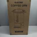 HOMOKUS Commercial Coffee Urn,16.5L Large Coffee Maker with Drip Tray,110 Cup Double Wall Stainless Steel Drink Coffee Dispenser,1500W Quick Brew Electric Coffee Percolator for Party Restaurant