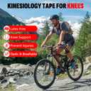 16 PCS Kinesiology Tape for Knees, 4 Colors Knee Support Tape, Precut Knee Tape for Knee Stability, Athletic Tape, Kinetic Tape for Knee (Black, Skin Color, Rose Red, Light Blue)