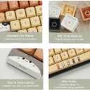Animal Cute Cat PBT Keycap Set for Mechanical Keyboard Gifts for Christmas Birthday (Yellow Cats)