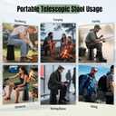 Upgraded Foldable Stool Thickened, Portable Collapsible Stool Retractable Stool for Fishing, Hiking Tours, BBQ, Parties, Outdoor Activities (2pack, Black)