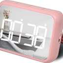 Digital Large Display Visual Timer Stopwatch for Kitchen Teacher School Classroom Cooking, 99 Minutes Countdown Count-up, Magnetic, Makeup Mirror LED, Easy for Kids, Loud or Mute Volume (Pink)