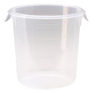 Rubbermaid Commercial Products Plastic Round Food Storage Container with Bail Handle, 4 Quart, Clear, High Temperature Range Food Organization/Storage for Wet/Dry Food in Kitchen/Restaurants/Cafeteria