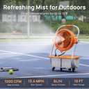 TURBRO Cordless Misting Fan with 11L Tank, High Pressure Spray Nozzles, 15ft Mist Range, Up to 50 Hours Run Time with Rechargeable Battery, 360 Swivel Wheels, Ideal for Patio, Pool and Outdoor Use