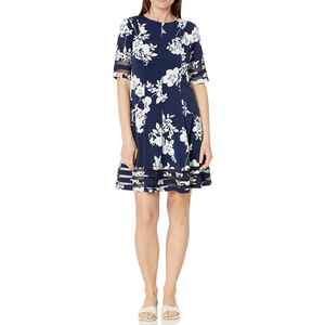 Jessica Howard Women's Plus Style Fit and Flare Elbow Sleeve Knit, Size: 18W