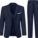 Boys Suits 3 Piece Slim Fit Suit Set Dresswear Ring Bearer Outfit for Boy (8, Navy Blue)